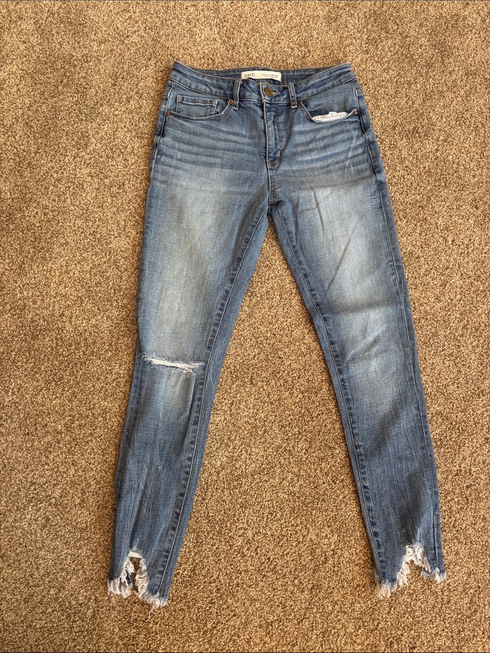 BKE Blue Distressed Women's Skinny Jeans